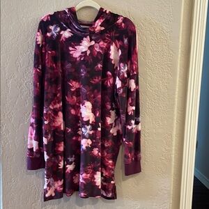 Floral Long Sleeve Hoodie nightshirt